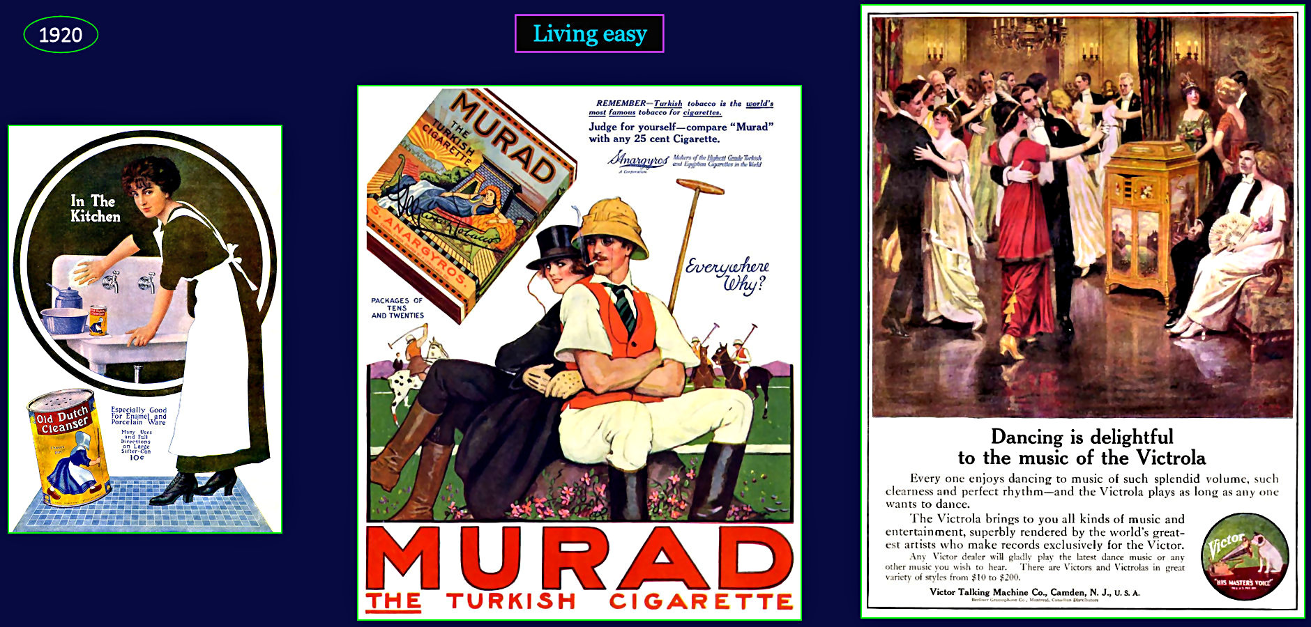 Easy living ads, 1920